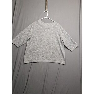 Dressbarn Women's Gray Sweater Top 3/4 Sleeves Size‎ 18/20